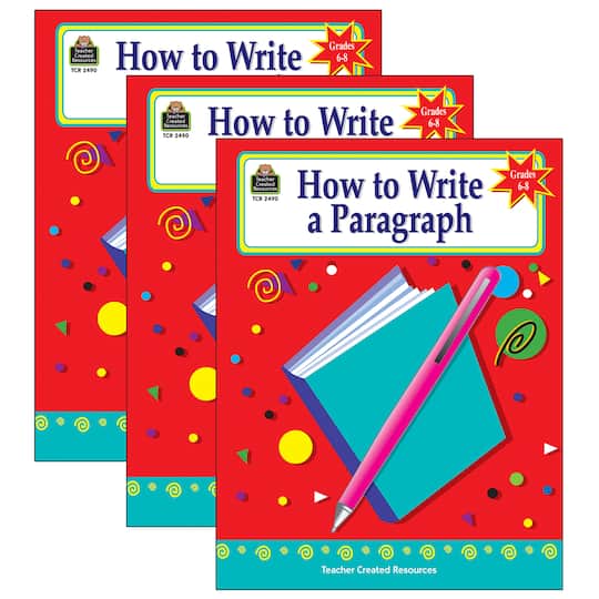 Teacher Created Resources How to Write a Paragraph Activity Book Grade 6-8, 3ct.